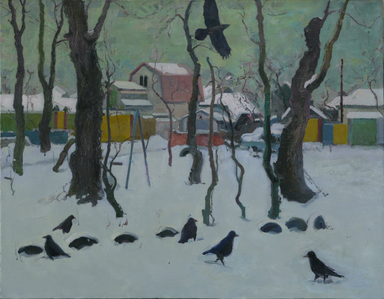 Rooks on snow - Victor Onyshchenko