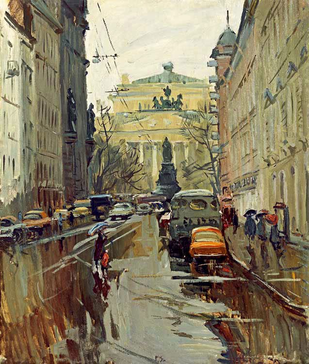 Alexander Semionov (1922-1984). Malaya Sadovaya Street in the Leningrad.
