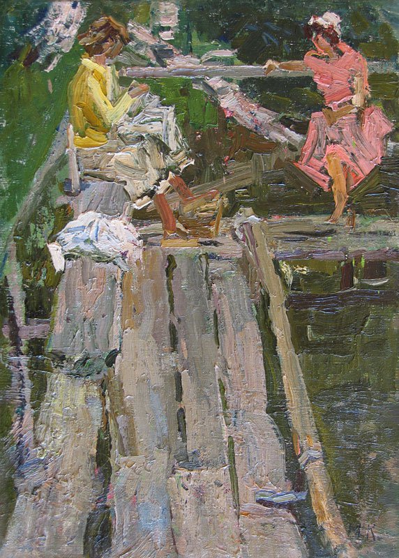 Maya Kopitseva (1924-2005). At the bathing pool.