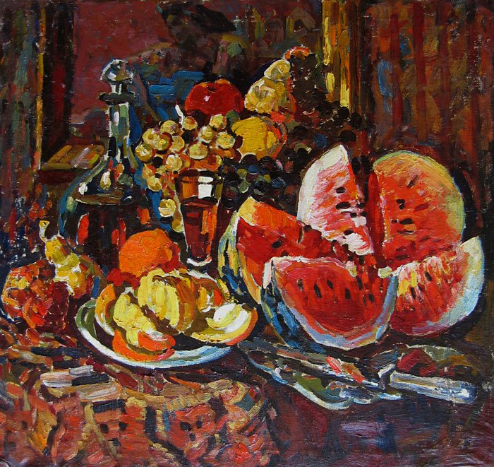 Piotr Alberti (1913-1994). Still life with water-melon. 