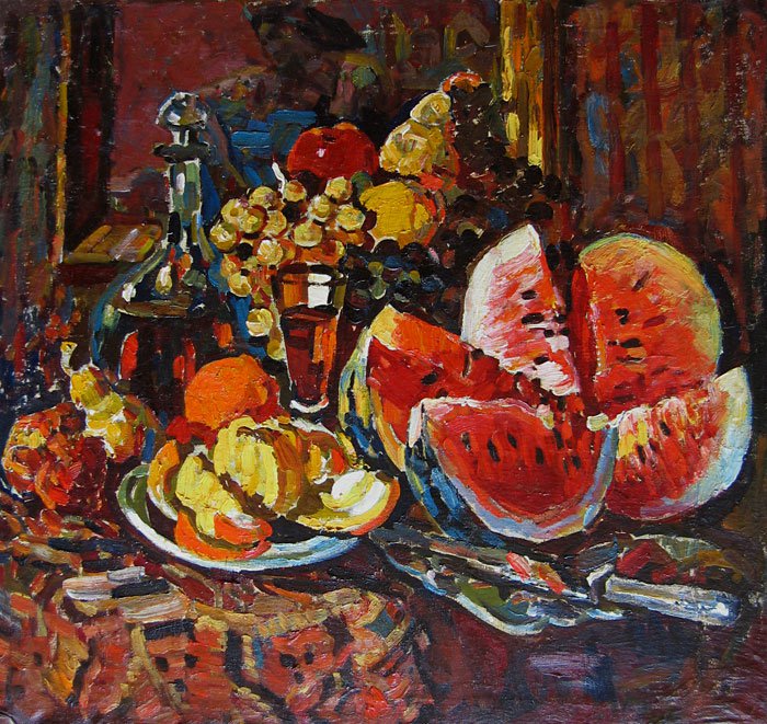 Piotr Alberti (1913-1994). Still life with water-melon. 