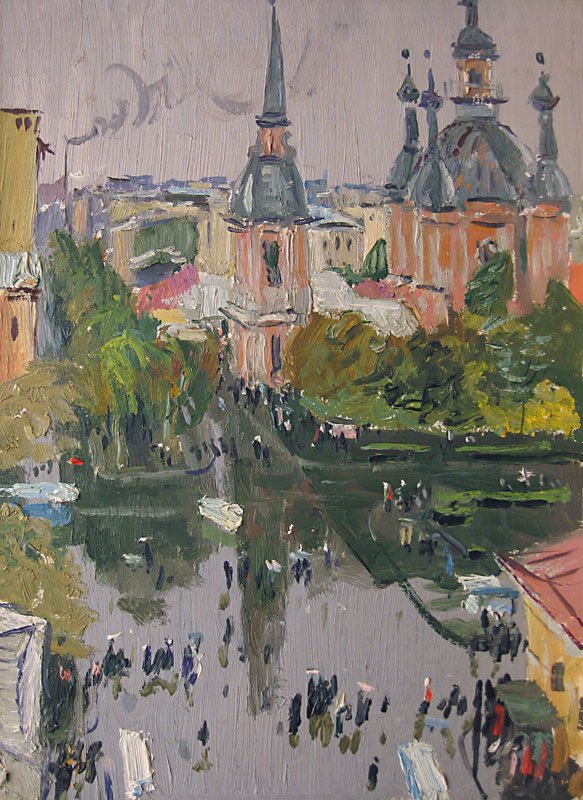 View at the Saint Andrew Cathedral in Leningrad - Vladimir Ovchinnikov