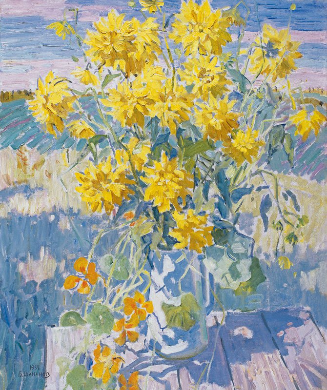 Boris Shamanov (1931-2008). September. Yellow flowers.