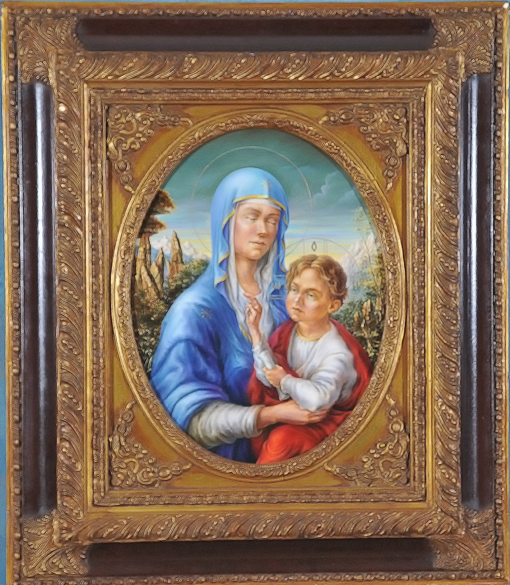 Madonna with Child (framed) painting 43,5cm x 34cm - Alexander Donskoi