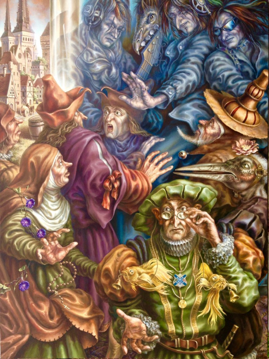 The Shop-Window in 15th century. Oops (left part of diptych) - Alexander Donskoi