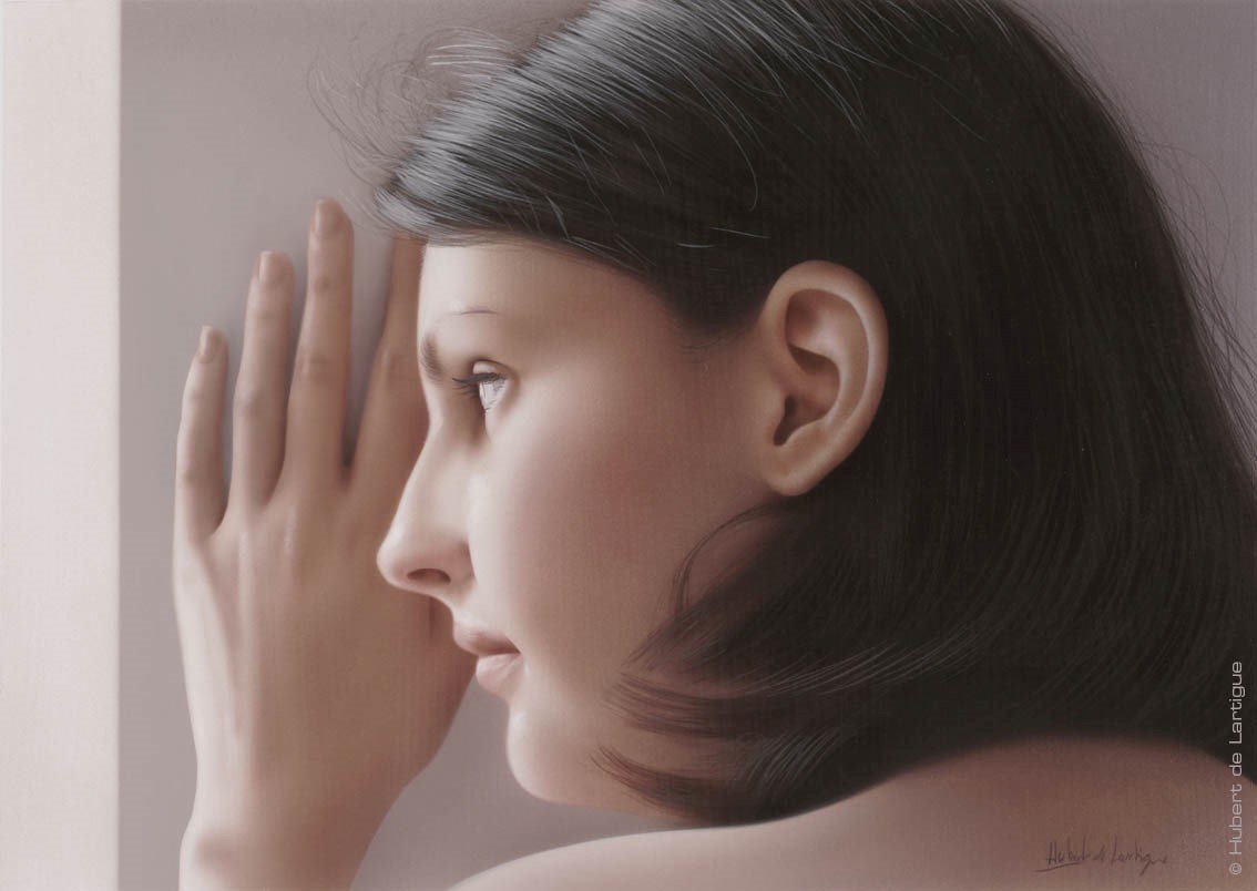 Marie á sa fenêtre - Hubert de Lartigue