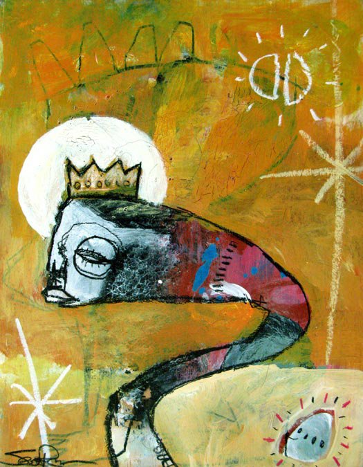 A wise snake balancing a crown - Jesse Reno