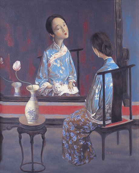 Gazing in the Mirror - Wang Xiaojin