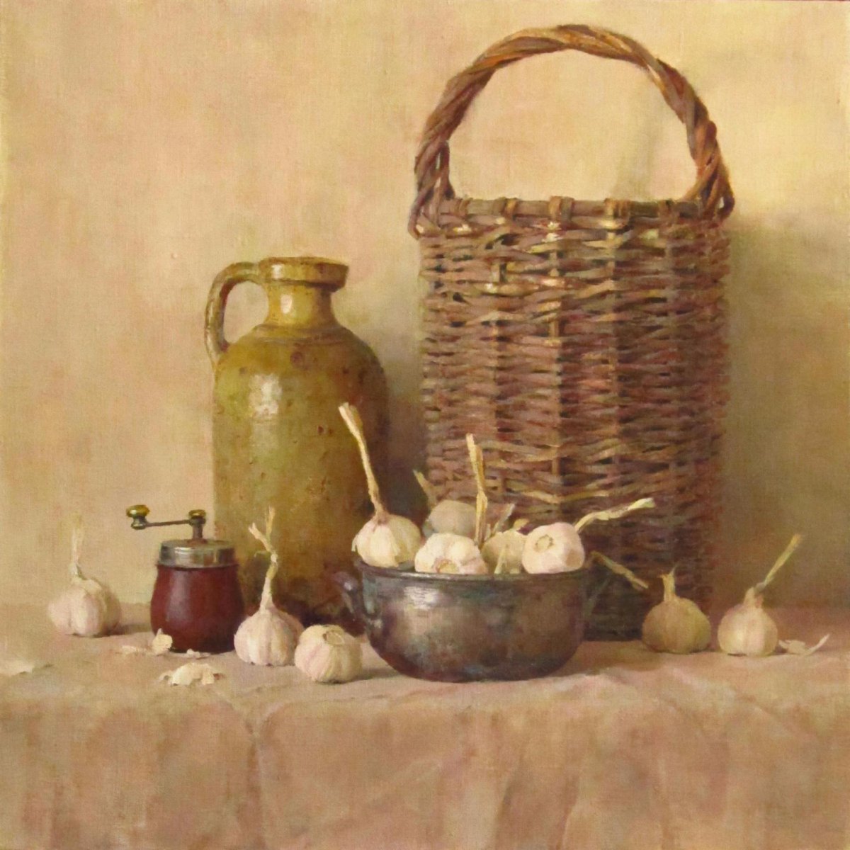 still life with a basket - Evgenia Trifonova