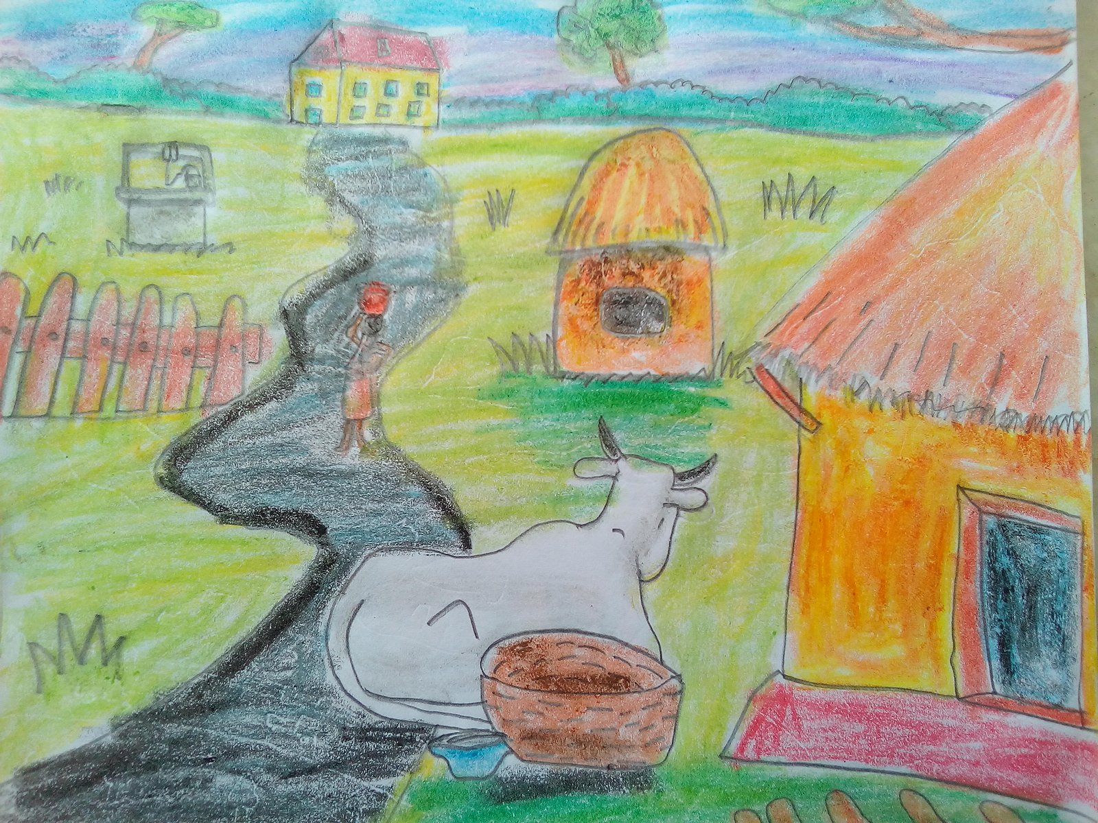 Village Road and village life. - JOHN ( JOHN ART Gallery 2019).