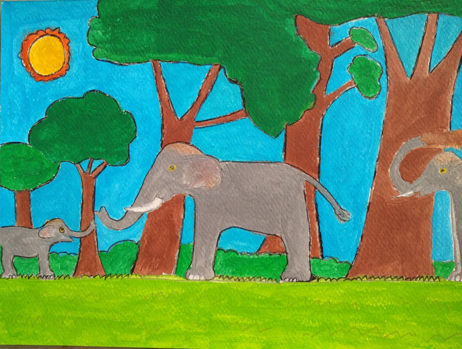 Elephant and kid - JOHN ( JOHN ART Gallery 2019).