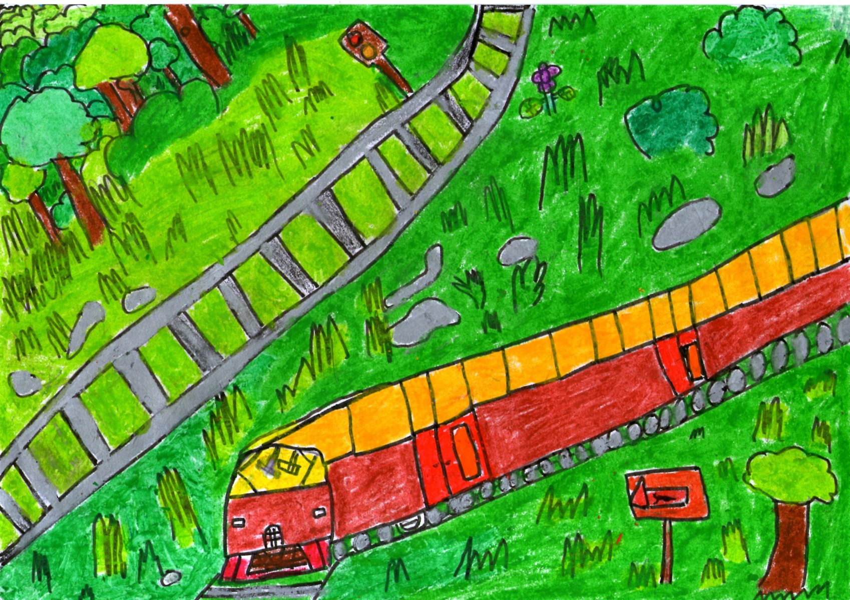 TRAIN MOVING THROUGH THE FOREST - JOHN ( JOHN ART Gallery 2019).