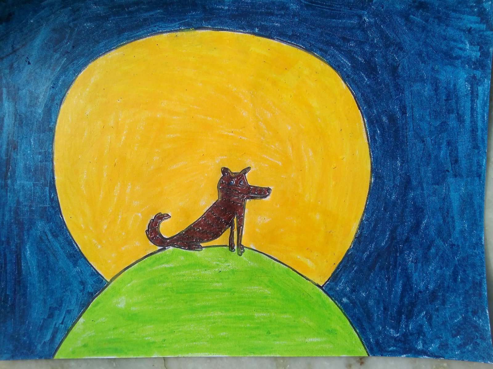 SILHOUETTE - ( FOX AND THE MOON) - JOHN ( JOHN ART Gallery 2019).