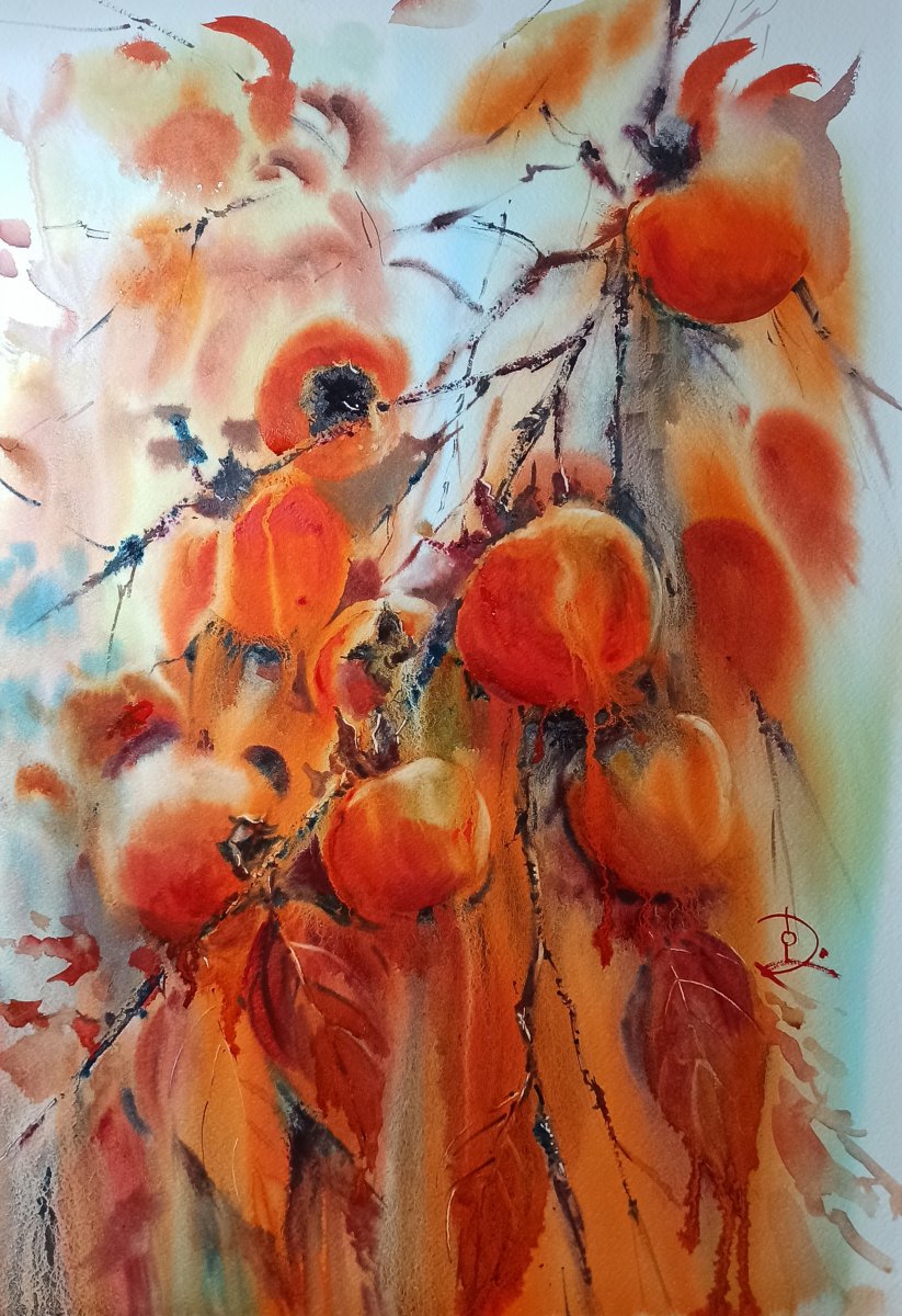 EXCELLENCE AWARD 2023 Winner:
Olga Drozdova, Italy Persimmons2022 38x56cm - DoYouSpeakWatercolor?