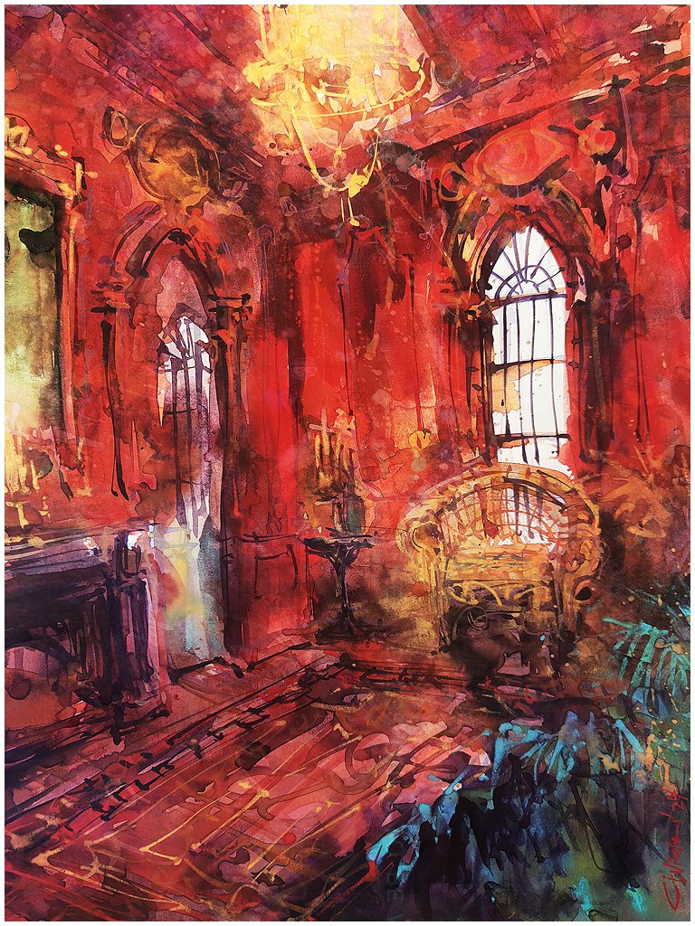 Fine Art Pigment Print under Acrylic Glass Acquarelli Luminosi #14 The Red Room with armchair and old rug - Carsten Wieland 2024 Open Edition Watercolor Art
https://www.etsy.com/de/listing/1679244037 - Carsten Wieland