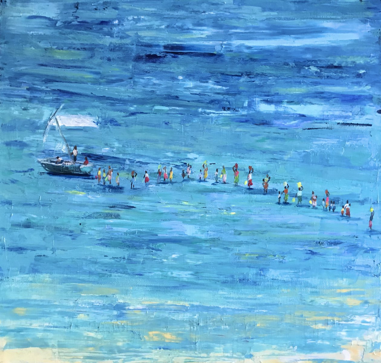 Queue to the taxiboat - Ilha de Mozambique - Laurence Blanchard