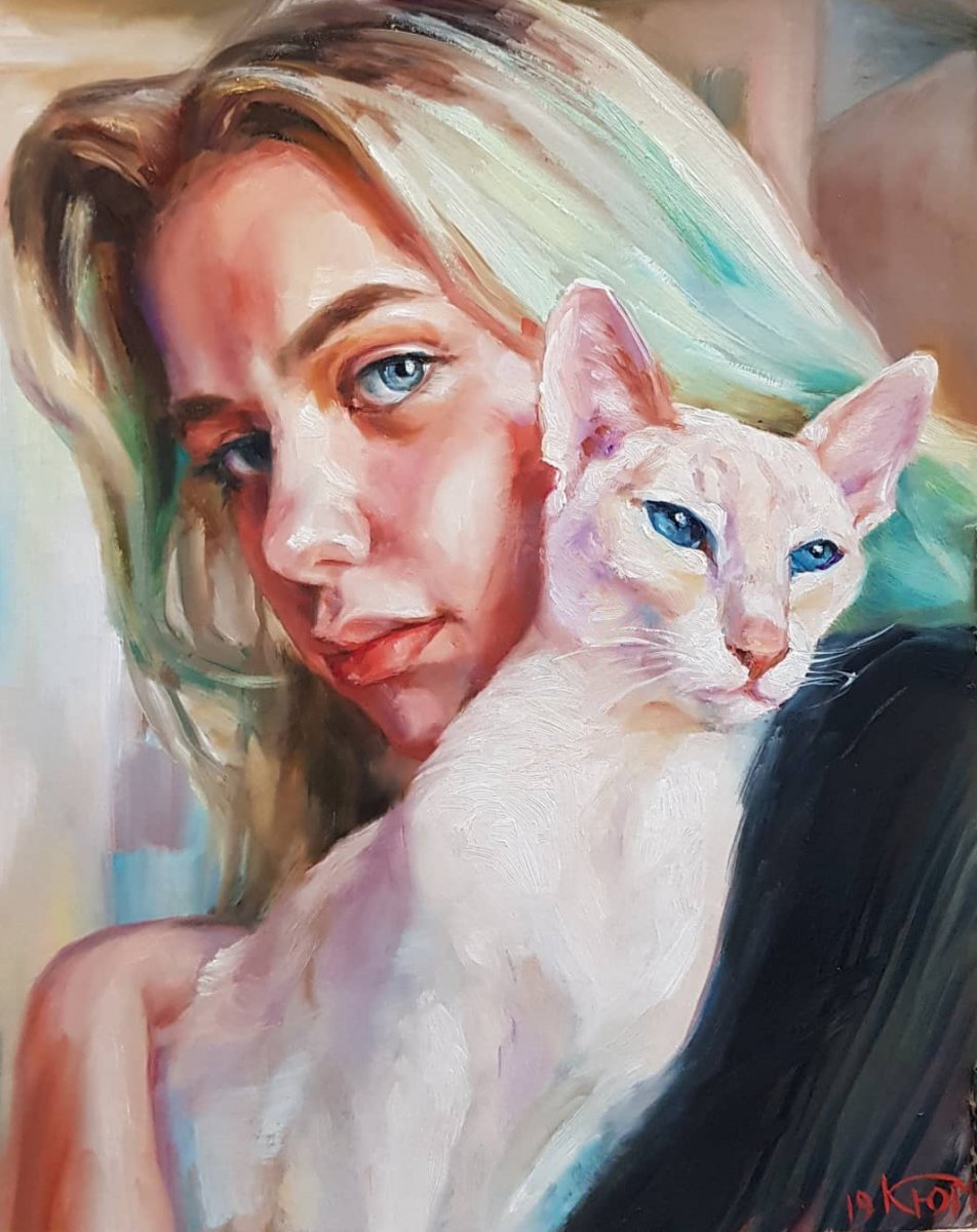 Man and cat - Yulia Krinitchina