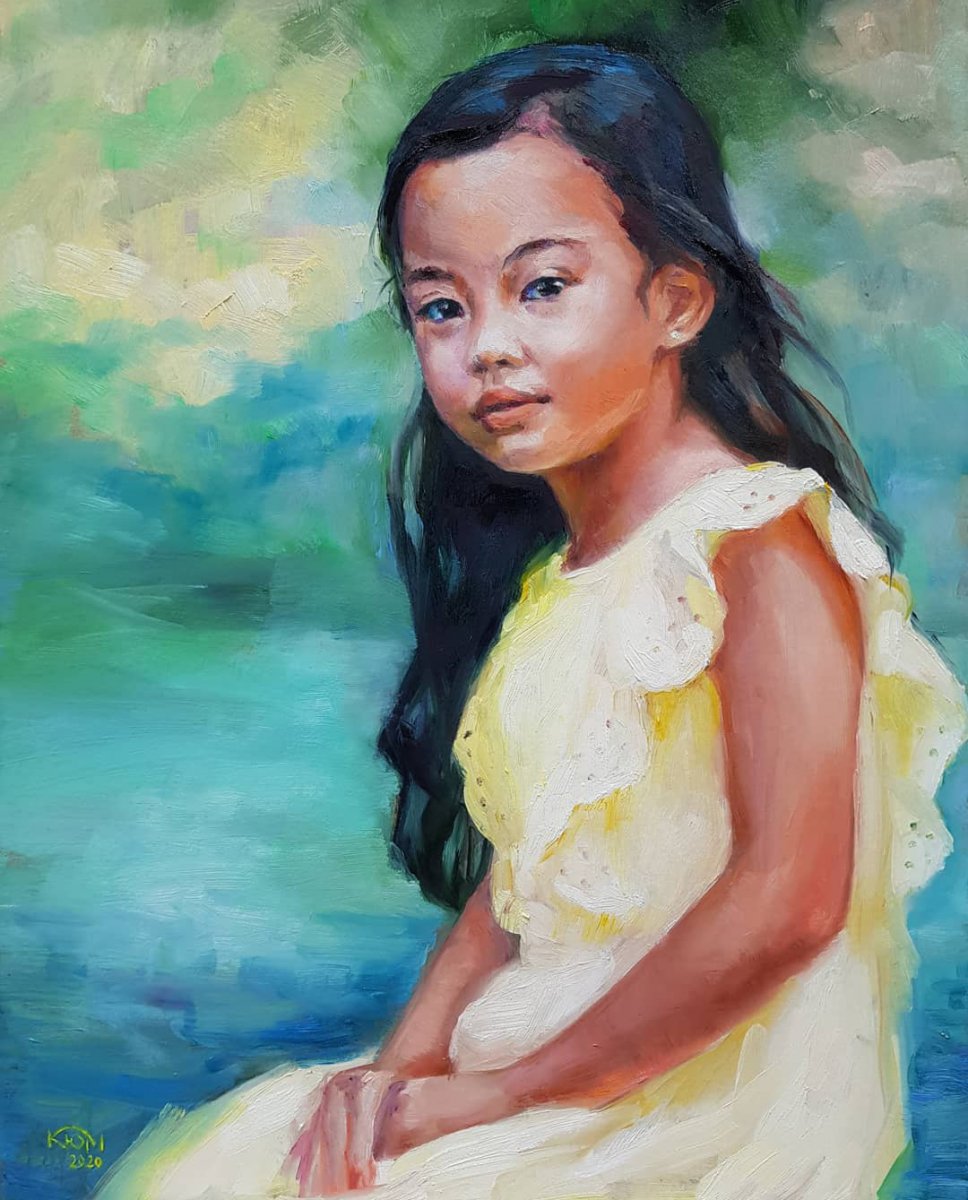 The girl in yellow (Portrait of Lana) - Yulia Krinitchina