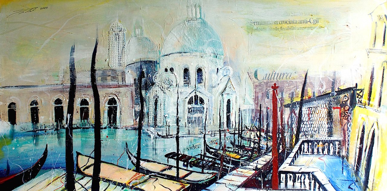 Venedig, Santa Maria della Salute, Acryl Mixed Media - Johann Pickl