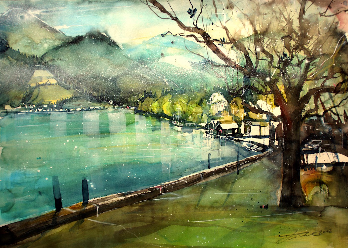 Johann Pickl - Salzburger Pinzgau, Zell am See, Blick vom Bellevue.