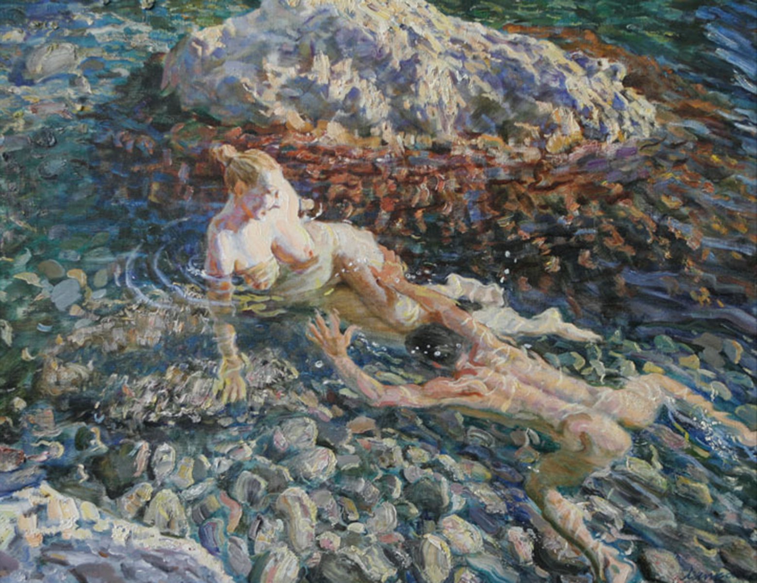 Evening Swimming - Viktor Alexandrovich Lyapkalo