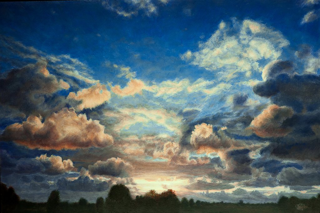 Evening clouds   - Gezien van de Riet