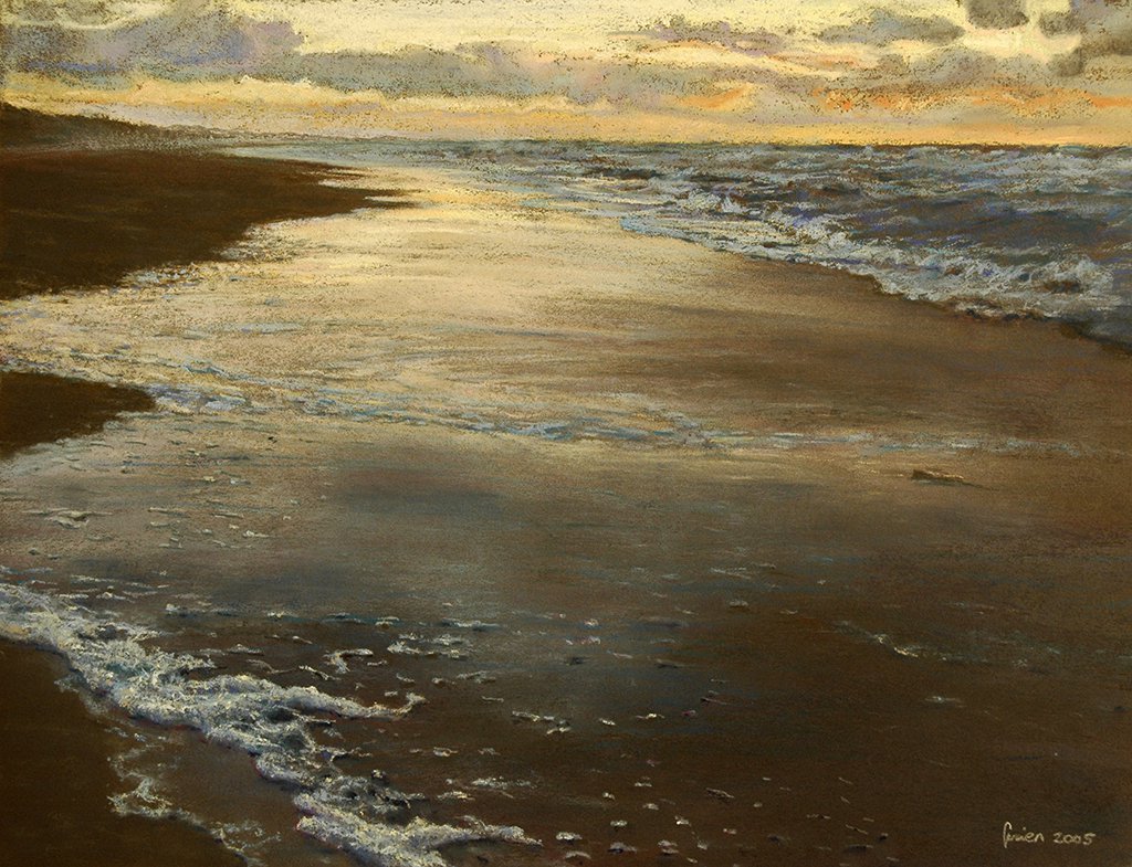 Sunset at North Sea beach  - Gezien van de Riet