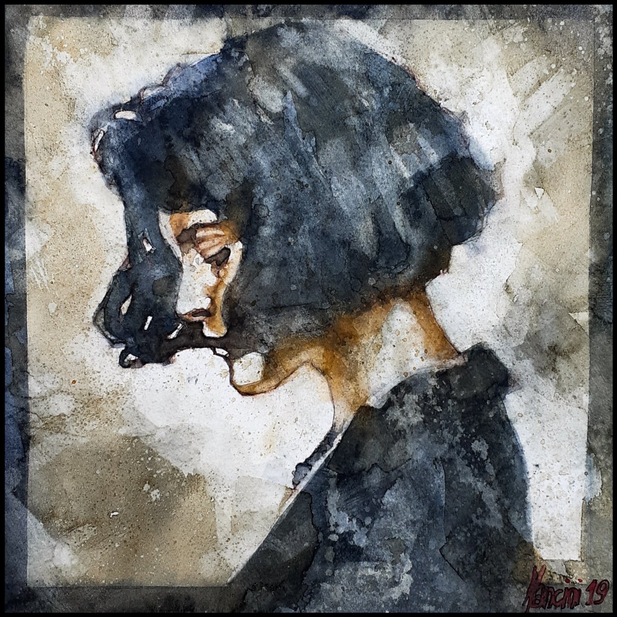 Dark Woman Portrait - Alberto Mancini