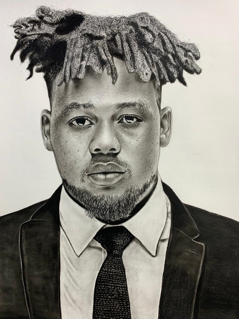 Buju pencil on paper 26 36 - Anthony Kosiso Attah