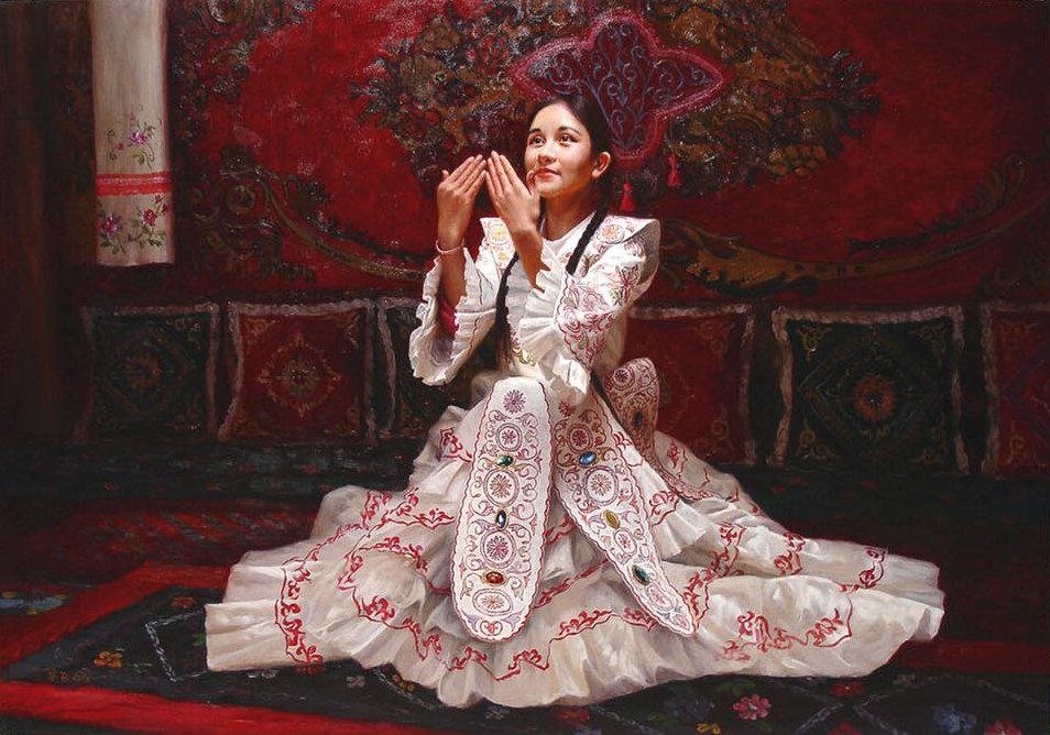 《盛装的哈萨克族女孩》
Kazakh Girl in Dress  - 高飞 Fei Gao