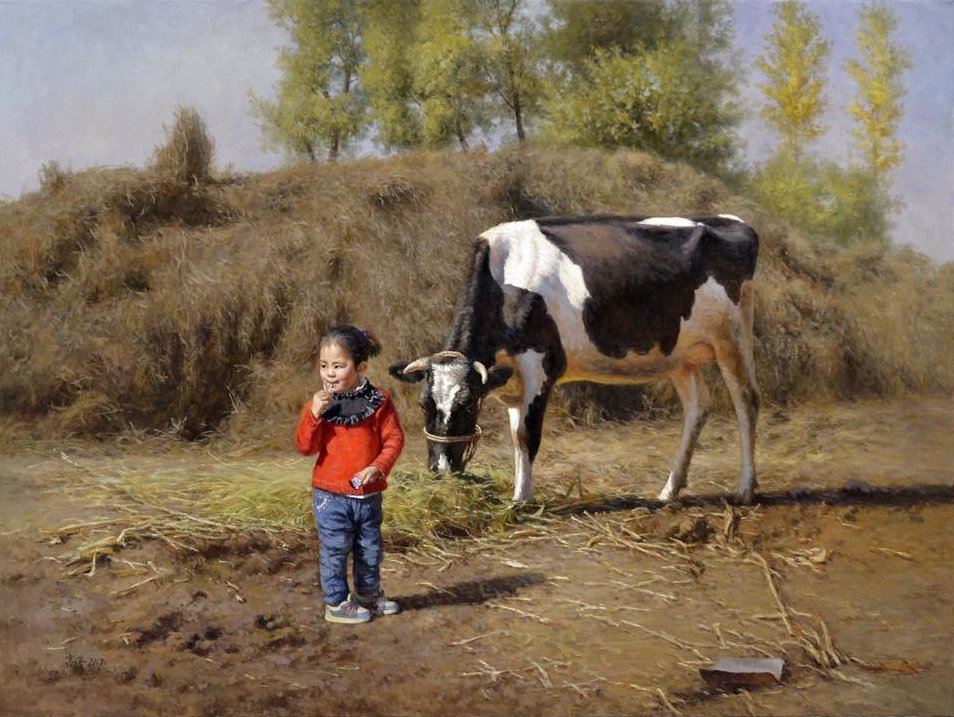 《小女孩与牛》
Little Girl and Cow  - 高飞 Fei Gao