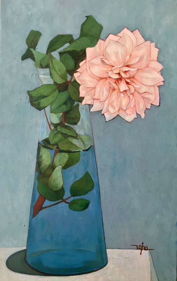 Hồng trong bình xanh
Pink in a green vase - Nguyễn Thị Hà