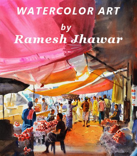 Watercolor art by Ramesh Jhawar